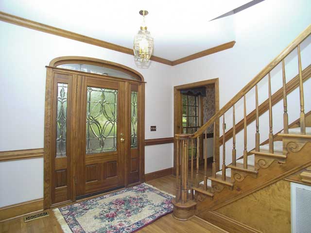 Custom leaded glass front door
