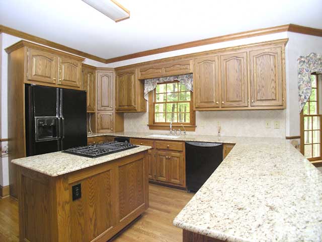 Island with gas cooktop