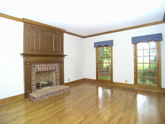 Formal living room with fireplace
