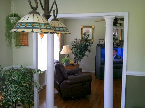 Columns Leading to Great Room
