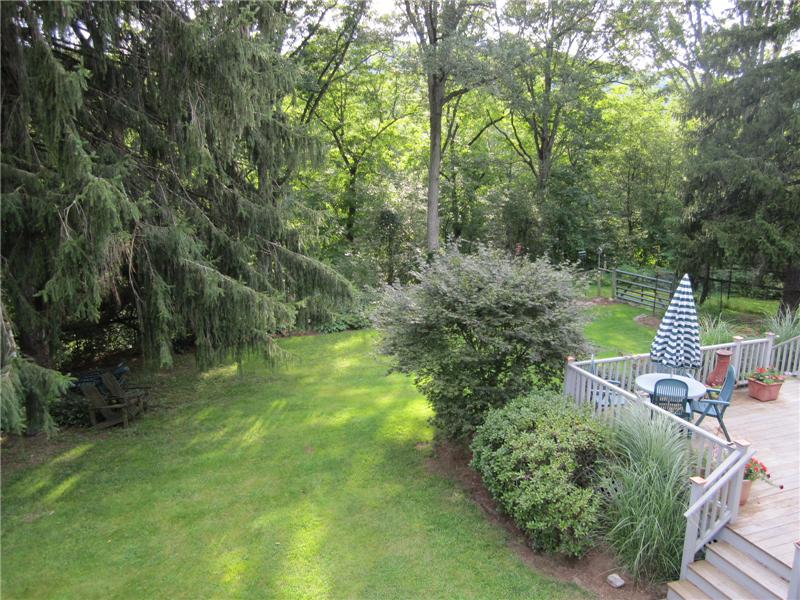Fenced in backyard
