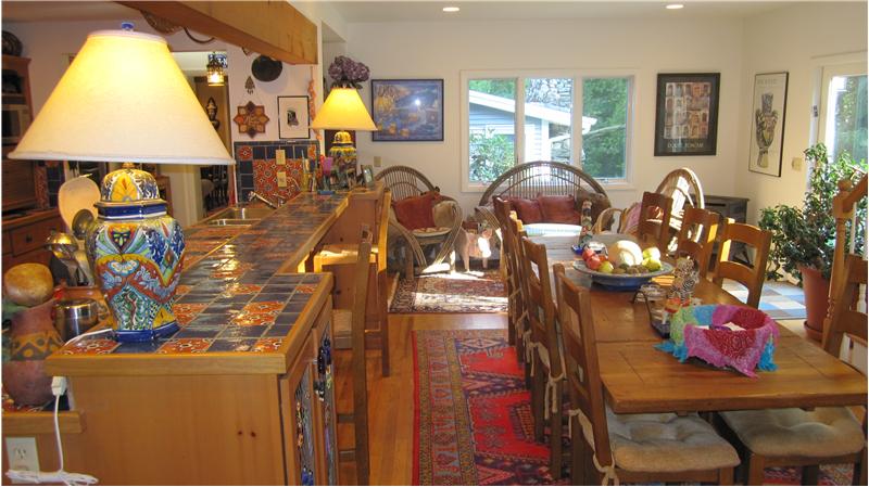 Eat-in kitchen and sitting areas