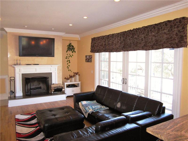 Family room with fireplace
