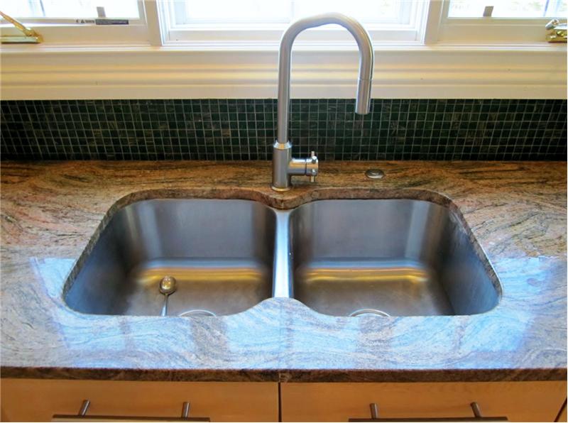 Granite countertops and sink area